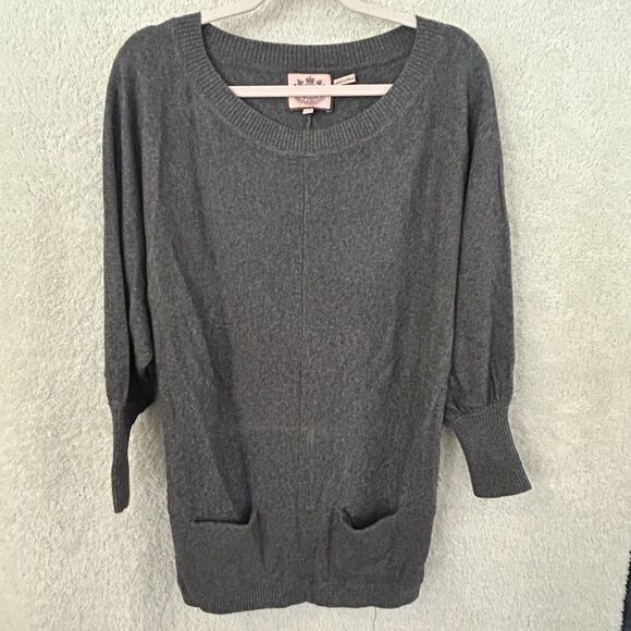 Juicy Couture Dolman Sleeve Sweater Tunic Wool Cashmere Blend Pockets Medium Lg - Picture 14 of 14